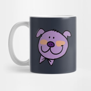 purple pig face Mug